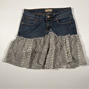 Paris‎ Blues Juniors Denim and Patterned Mini Y2K Skirt Size 3